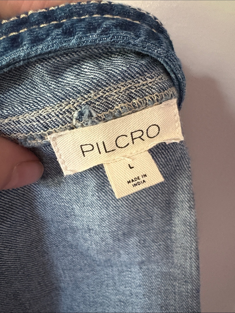 Anthropologie Pilcro Coastal Cutoff V-Neck Denim Top - Picture 6 of 8